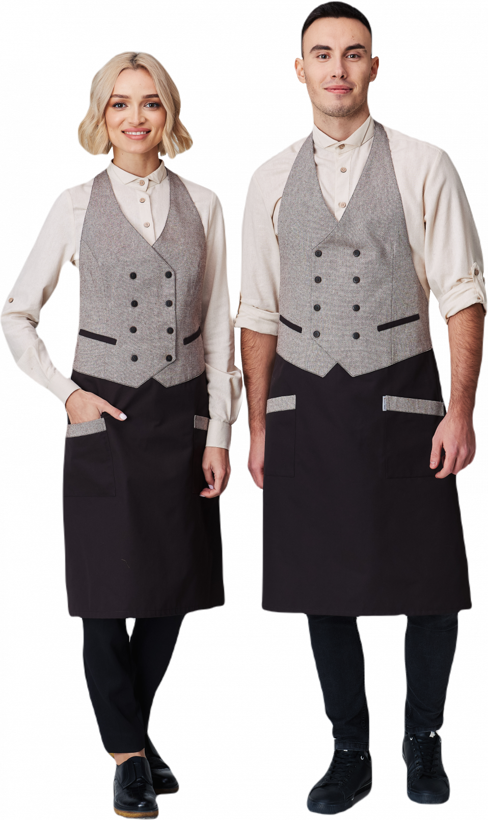 Фартук-жилет официанта двубортный Damask мужской кофе купить от 2 397 р. 